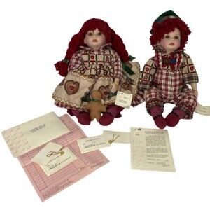 Hansel & Gretel Twins Marie Osmond  Series Porcelain 21" Dolls W/COA #2977/5000